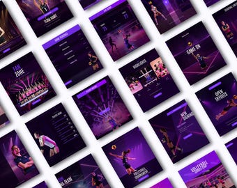 Volleyball Social Media Templates Editable Instagram Best Selling Canva Template Sports Graphics Game Day Team Roster MVP Tryouts