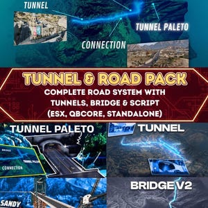FiveM Tunnel & Bridge Pack | Map Expansion MLO + Border Script | Optimized | Plug-and-Play | ESX QB-Core Compatible