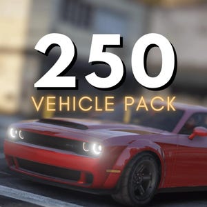 Paquete de coches FiveM: 250 vehículos adicionales / Texturas optimizadas, manejo realista y con derrapes / Compatible con arrastrar y soltar