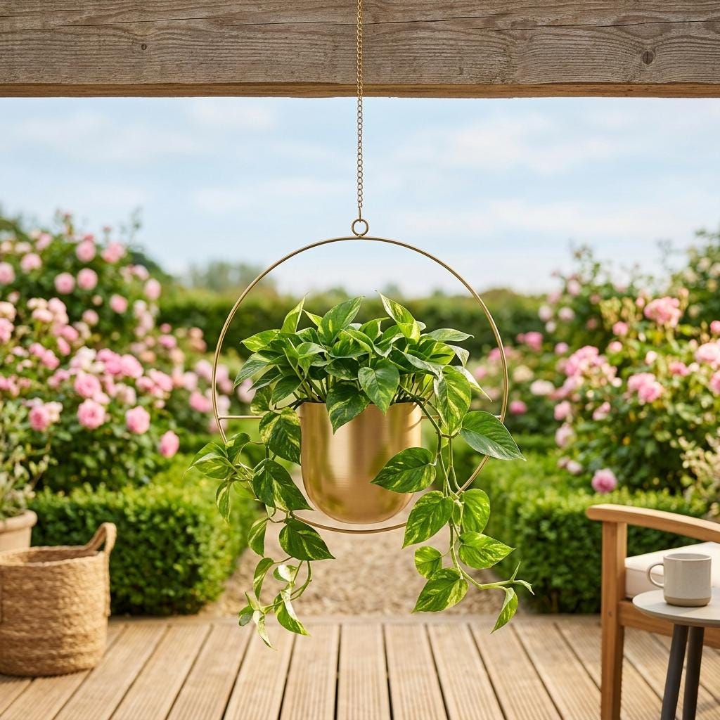 Balkon-Pflanzgefäß Aus Eisen Als Hängekorb – Zaunregal Für Blumen & Kräuter – 20 Cm – Ohne Bohren – Für Geländer, Terrasse & Garten