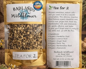 Té para 2 - Infusión suave para aliviar el estreñimiento - Raíz de diente de león orgánica, raíz de bardana, jengibre - Apoyo digestivo natural en hojas sueltas