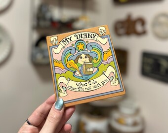 Minilibro vintage "Mi diario" – Diario retro con inscripción