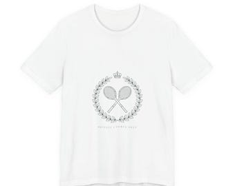 Laurel Crest Tennis Rackets Tee | old money, minimalist, monochrome