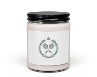 Understated Laurel Crest Candle, Soy Jar | Old Money Minimalist, Monochrome