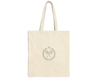 Understated Laurel Crest Tote, Cotton Canvas Tote | Old Money Minimalist, Monochrome