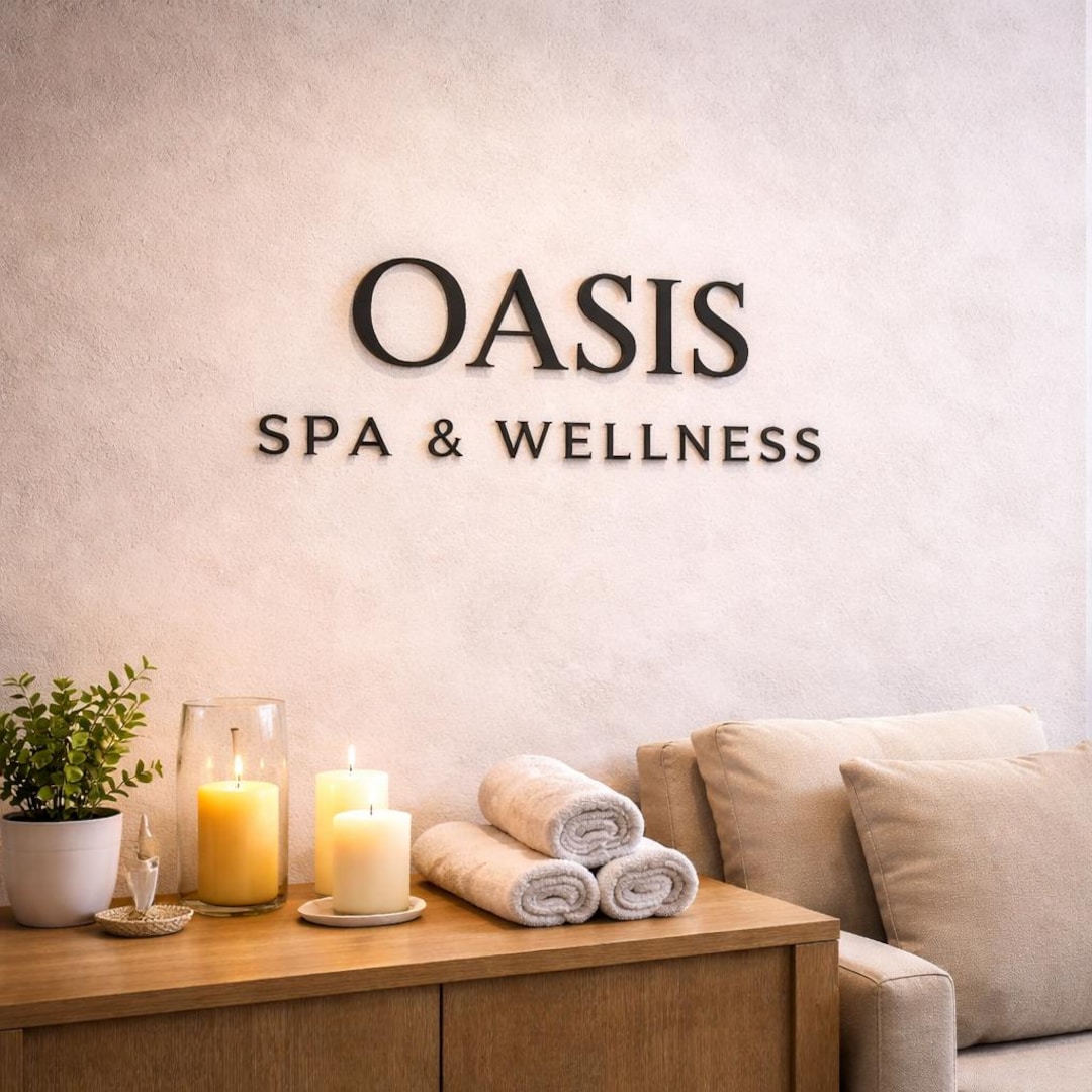 Spa Sign Design Luxury Spa Wall Sign | 3D Business Logo Sign | Wellness Center Signage ...