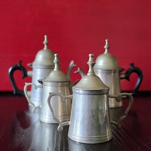 Rare 4-Piece Vintage Demitasse Service | Silver-Clad "Tea for One" Set with Bakelite Style Handles | Eye-Before-E Curated Mid-Century Find