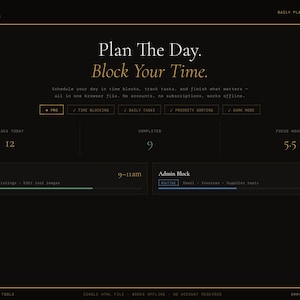 Daily Planner Pro | Pomodoro Timer | Day Templates | Printable Reports