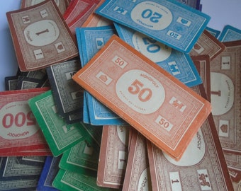 Monopoly Money Etsy - vintage monopoly money
