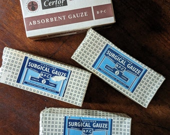 Instant Collection of Vintage Surgical Gauze Props In original Packages