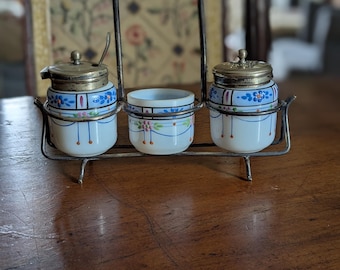 Antique Cruet Set Vintage Serving Vintage Dining Table Art Nouveau Style