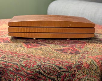 Mid Century Wooden Cigar Box Keepsake Box Retro Home Decor