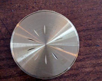 Vintage Margaret Rose Powder Compact Convertible Gold Tone with Star Design.