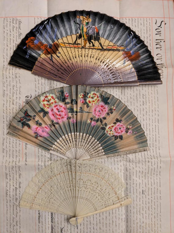Instant Collection Of Vintage Hand Fans Spare and Repairs