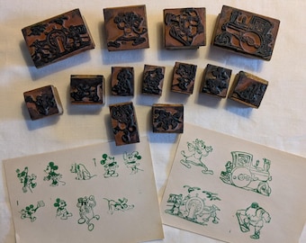 Vintage Disney Rubber Stamps Mickey Mouse Minnie Mouse and Other Disney Characters