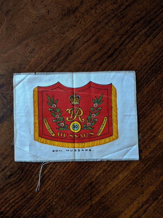 Antique Silk BDV Cigarette Hussars Regimental Colours 1915 Patchwork  Quilting