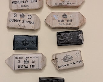 Antique Watercolour Paint  Blocks/Cakes Marked SO Crown Stationary Office
