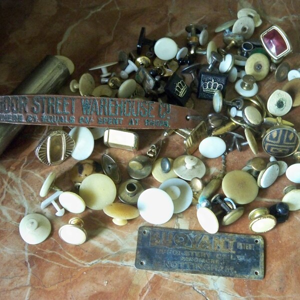 Collection cufflinks steampunk items for supplies