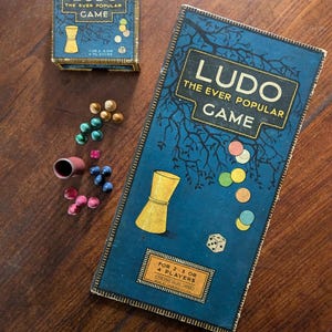 Vintage Ludo Board Game with Playing Pieces