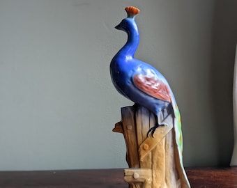 Vintage Peacock Bud Holder, Spill Holder, Home Decor Ornament