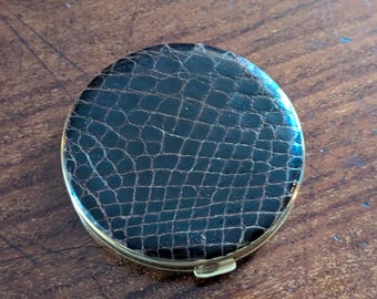 Vintage Emrich Round Embossed Powder Compact