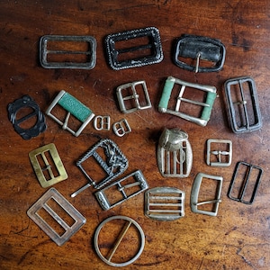 Instant Collection of Vintage Buckles Dressmaking Buckles Belt Buckles Metal and Black