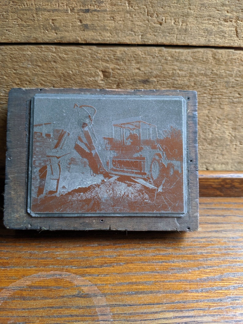 Vintage Copper Plate Etching Printing Block Construction Etsy