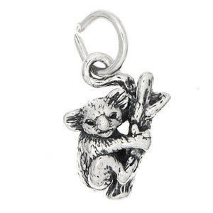 Koala Bear Sterling Silver 3D Charm with Options
