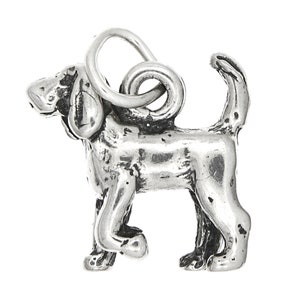 Bloodhound Dog Sterling Silver 3d Charm  -with Options