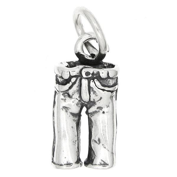 Blue Jean Pants Sterling Silver Charm (3d Charm)