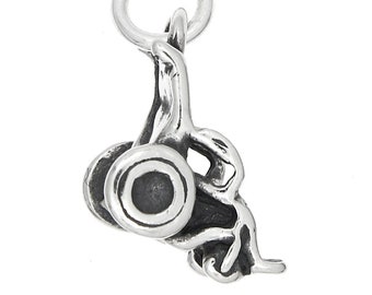 Sterling Silver Small Wheelchair Charm (3d Charm) -with Options