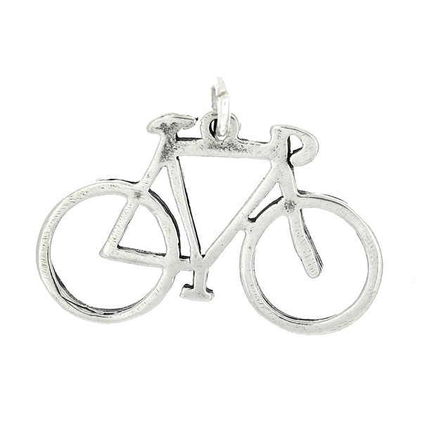 Sterling Silver Bicycle Bike Frame Charm -with Options