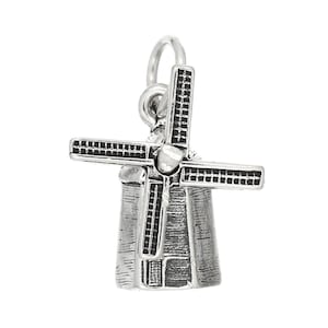 Dutch Wind Mill Windmill Sterling Silver 3D Charm