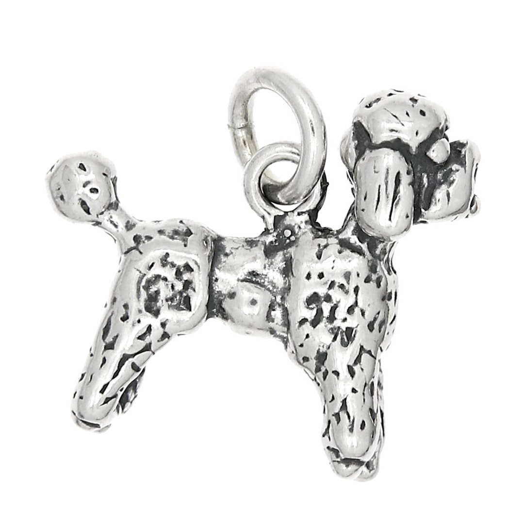 Sterling Silver Poodle Dog Charm 3d Charm with Options Etsy