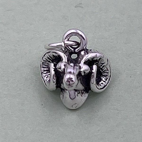 Sterling Silver Ram Head Charm (Flat Back Charm) - with Options