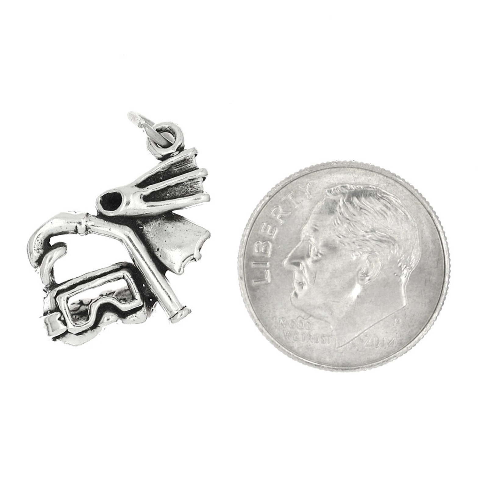 Sterling Silver Scuba Diving Flipper Mask Snorkeling Charm Etsy