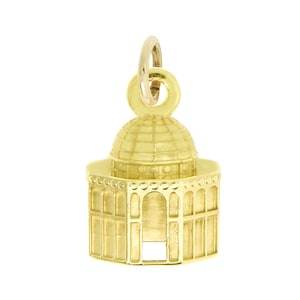 Jerusalem Temple Mount 14Kt Yellow Gold Polished Travel Charm Pendant