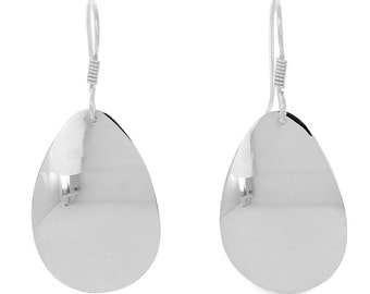 Sterling Silver Monogrammable Engravable Plain Tear Drop Earrings- Ships in 1-3 Business Days