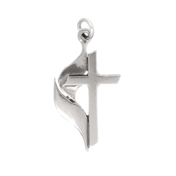 LGU® Sterling Silver Small or Large Methodist Cross Charm (With Options)