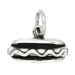 Hot Dog Sterling Silver 3D Charm -with Options