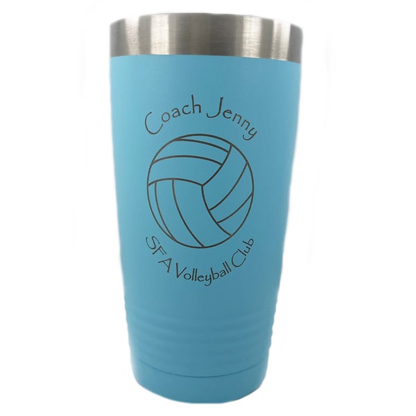 Personalized Sports Coach Athlete Tumbler Travel Mug with Clear Lid Soccer Baseball Golf Basketball Coach Gift (Ships in 1-2 Business Days)