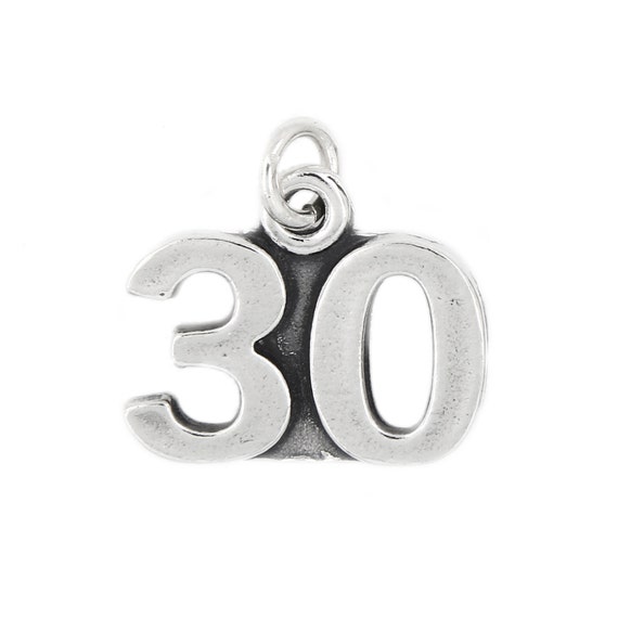 Number Thirty 30 Charm Sterling Silver Number Thirty 30 Charm Sterling Silver