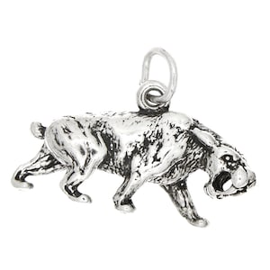 Walking Tiger Sterling Silver 3d Charm Pendant with options