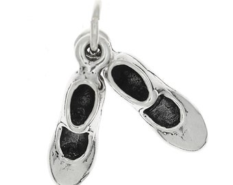 Pair of Tap Shoes Sterling Silver Clogging Tapping 3D Charm - with Options