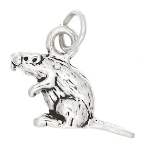 Gopher Beaver Sterling Silver 3D Charm  -with Options