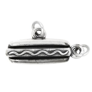 Hot Dog Sterling Silver 3D Charm Necklace (2 separate charms)