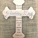 Personalized Custom Wood Cross Baptism Cross First Communion Gift Christening Gift Personalized Wooden Cross Baby Shower Gift Ships 1-3 days 
