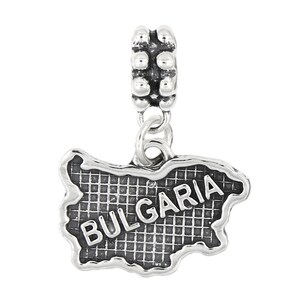 Bulgaria Travel Charm Sterling Silver with options Interchangeable Bead