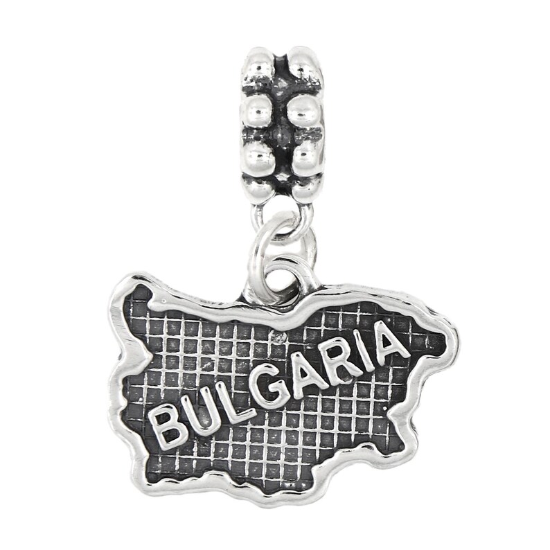 Bulgaria Travel Charm Sterling Silver with options Interchangeable Bead