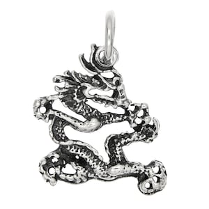 Mystical Dragon Sterling Silver Charm  -with Options
